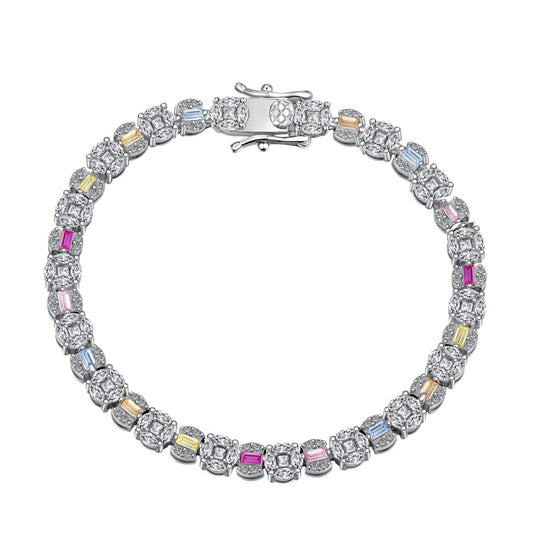 [ElanLuxe Jewelry]Dazzling Radiant Multi Cut Daily Bracelet