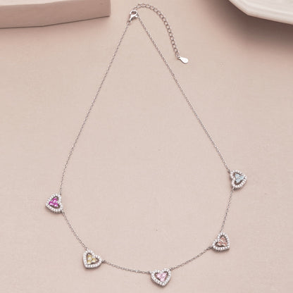 [ElanLuxe Jewelry]Sparkling Five Heart Necklace