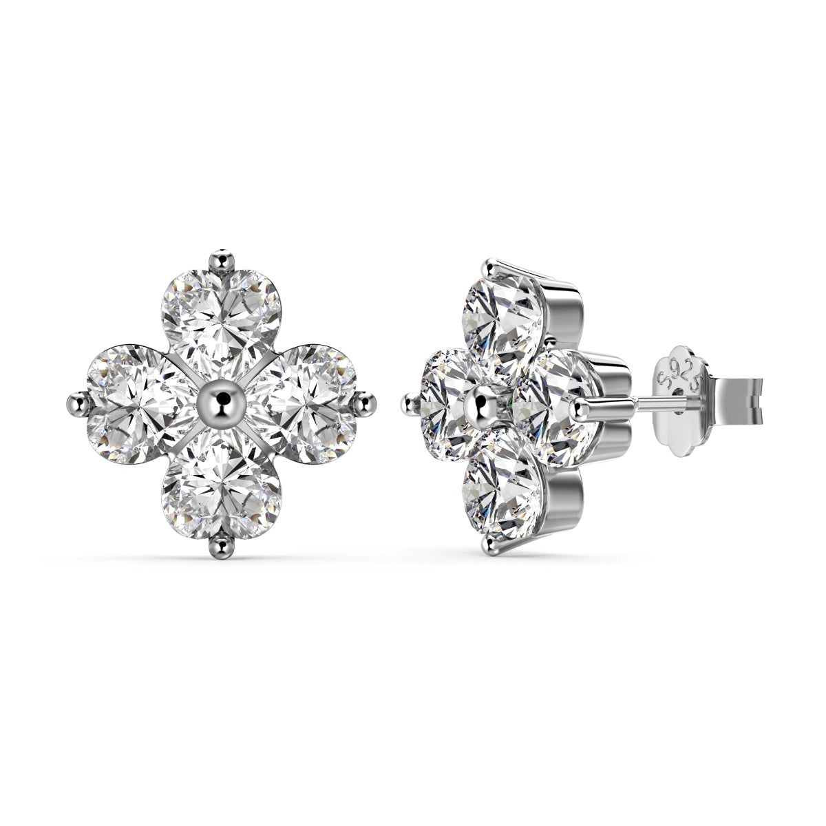 [ElanLuxe Jewelry]Four-Leaf Clover Ball Earrings