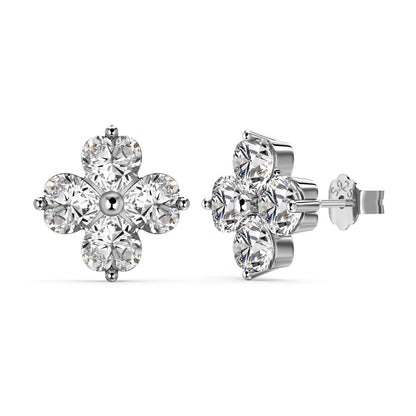 [ElanLuxe Jewelry]Four-Leaf Clover Ball Earrings