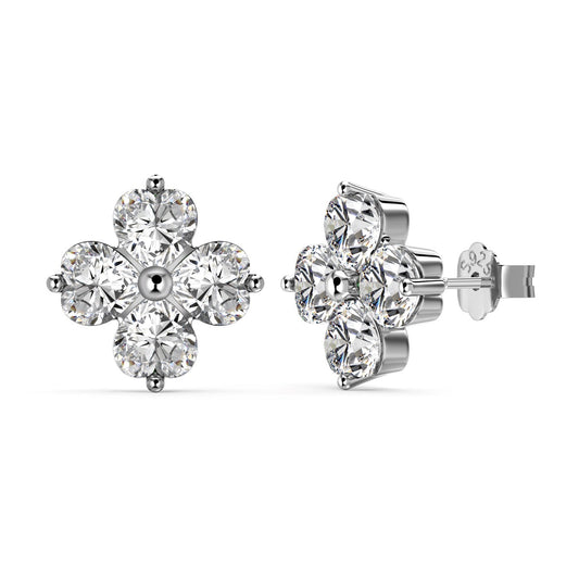[ElanLuxe Jewelry]Four-Leaf Clover Ball Earrings