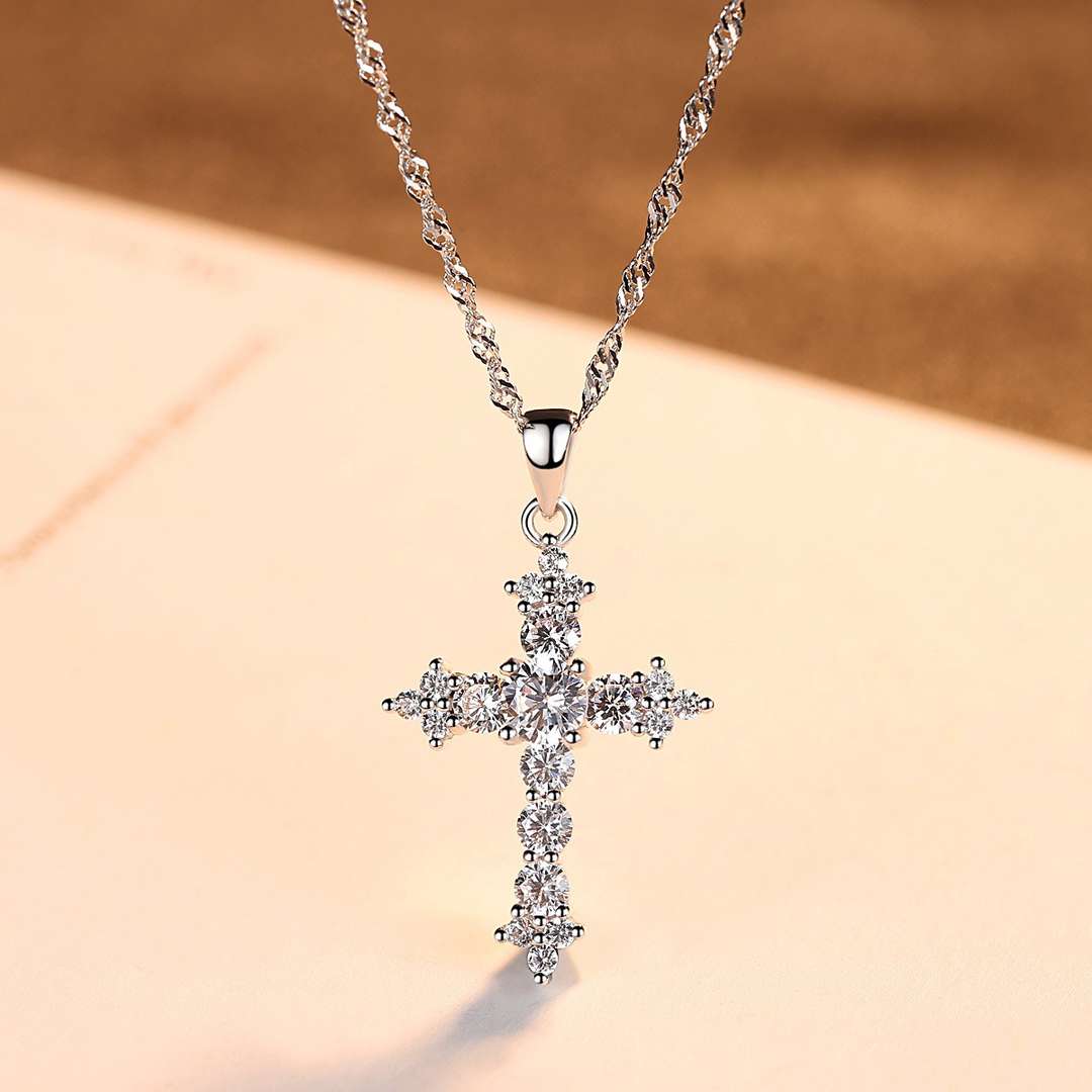 [ElanLuxe Jewelry]Delicate Cross Shape Necklace