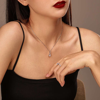 [ElanLuxe Jewelry]Delicate Water Drop Shape Fashion Necklace