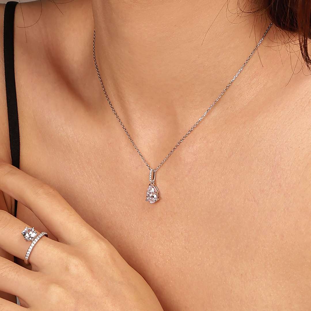 [ElanLuxe Jewelry]Delicate Water Drop Shape Fashion Necklace