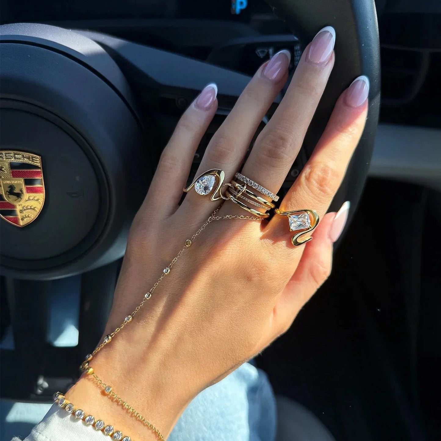 [ElanLuxe]Dara Diamond Ring Stack