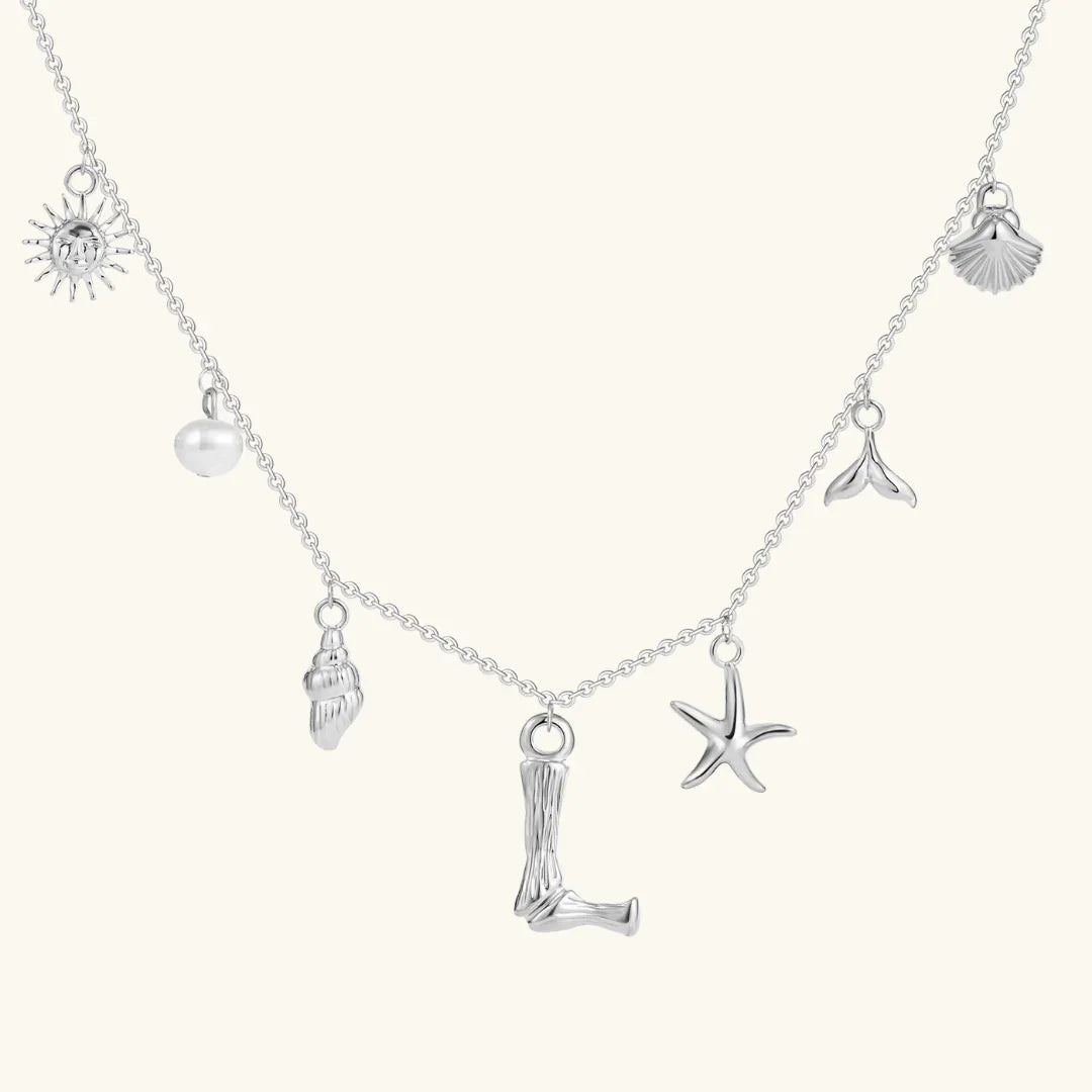 [ElanLuxe]Avaria Ocean Initial Necklace
