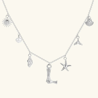 [ElanLuxe]Avaria Ocean Initial Necklace