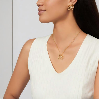 [Elanluxe Jewelry] FLOWERLACE EARRING 5 DIAMONDS
