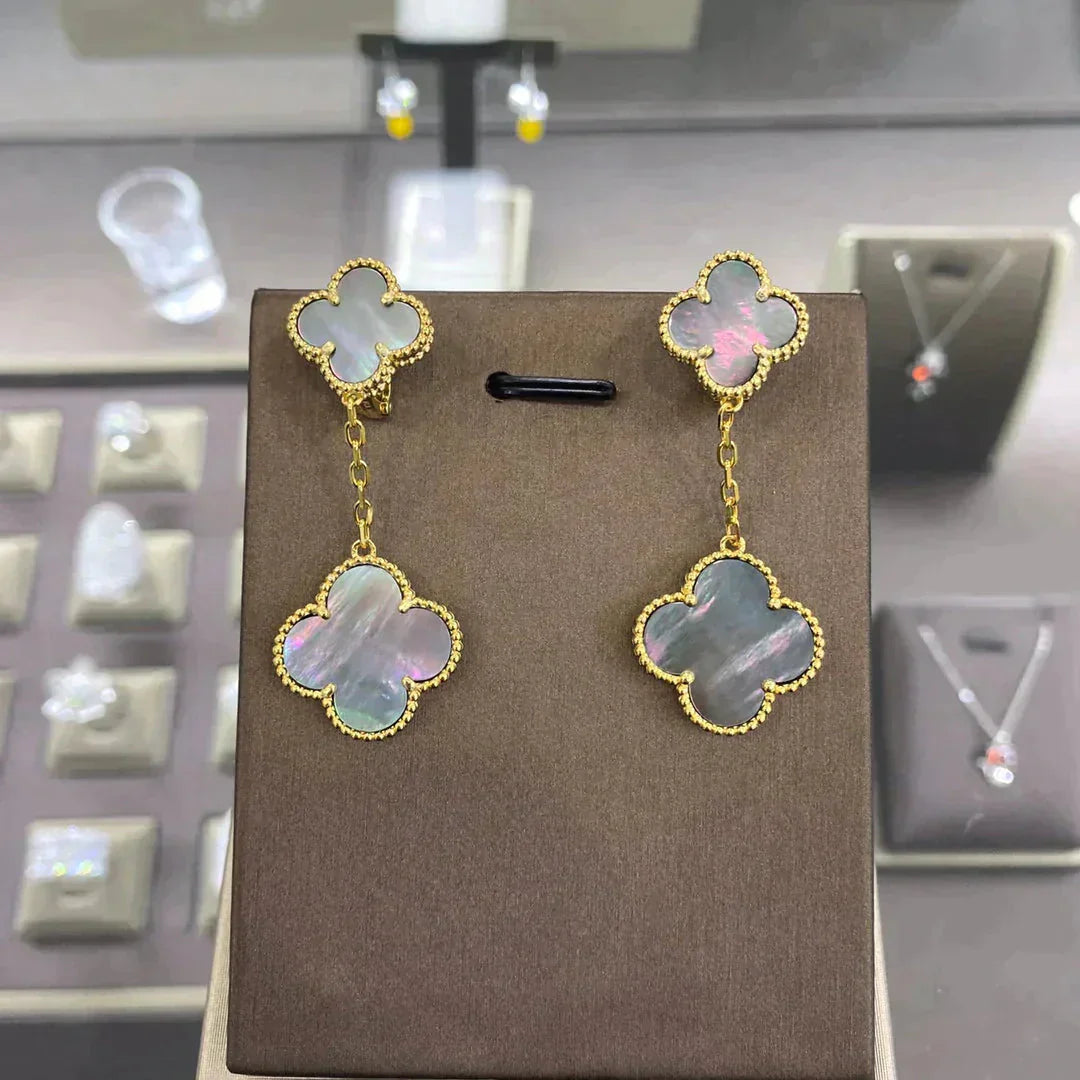 [ElanLuxe Jewelry]CLOVER 2 MOTIFS  EARRINGS (MULTIPLE CHOICESC