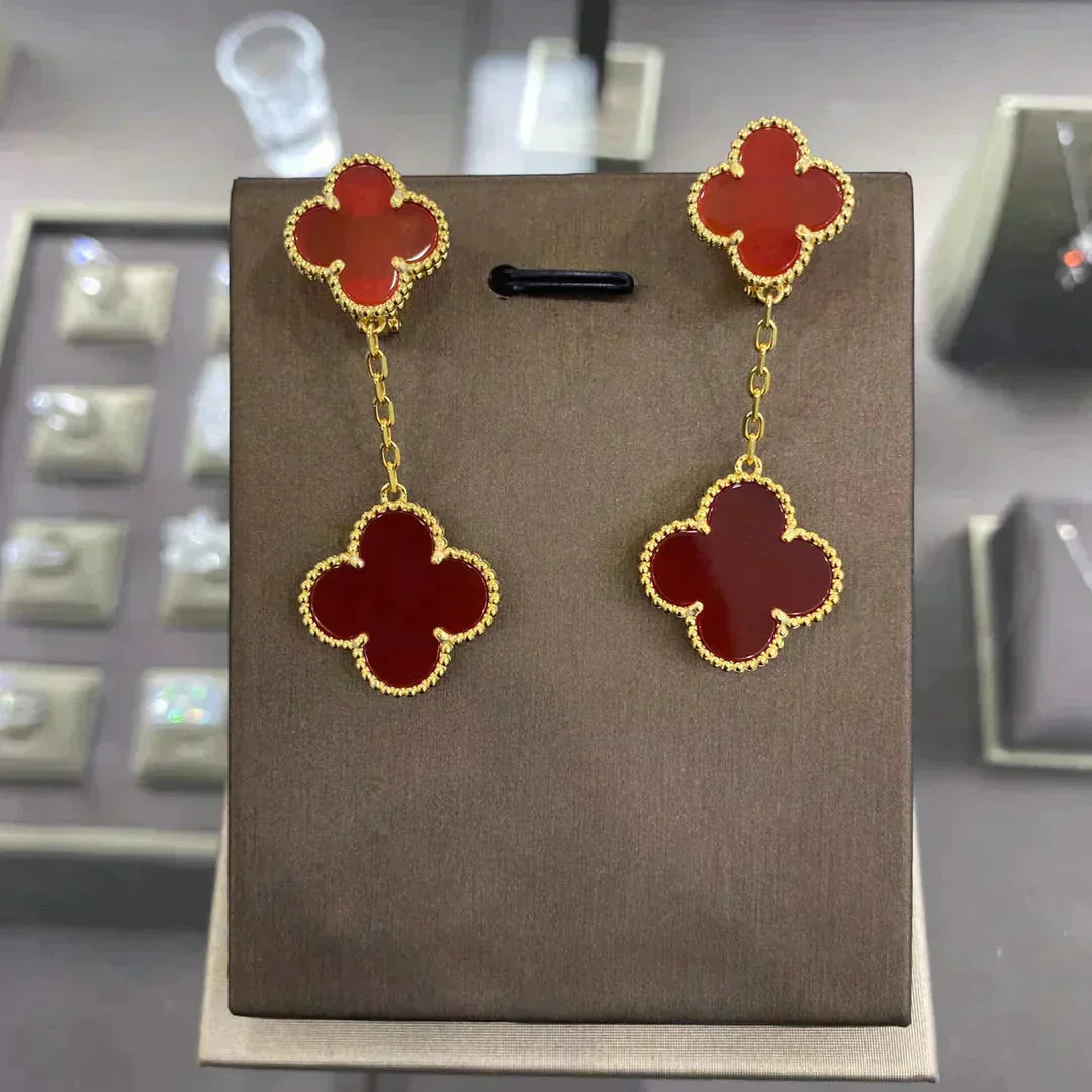 [ElanLuxe Jewelry]CLOVER 2 MOTIFS  EARRINGS (MULTIPLE CHOICESC