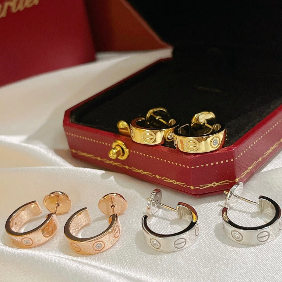 [ElanLuxe Jewelry]LOVE EARRINGS 5.7MM 2 DIAMONDS