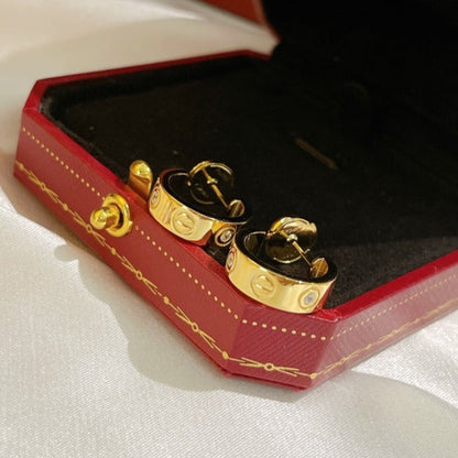 [ElanLuxe Jewelry]LOVE EARRINGS 5.7MM 2 DIAMONDS