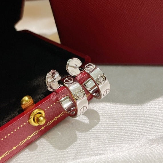 [ElanLuxe Jewelry]LOVE EARRINGS 5.7MM 2 DIAMONDS