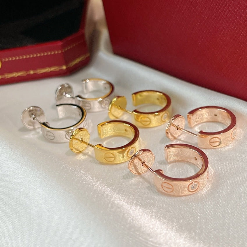 [ElanLuxe Jewelry]LOVE EARRINGS 5.7MM 2 DIAMONDS