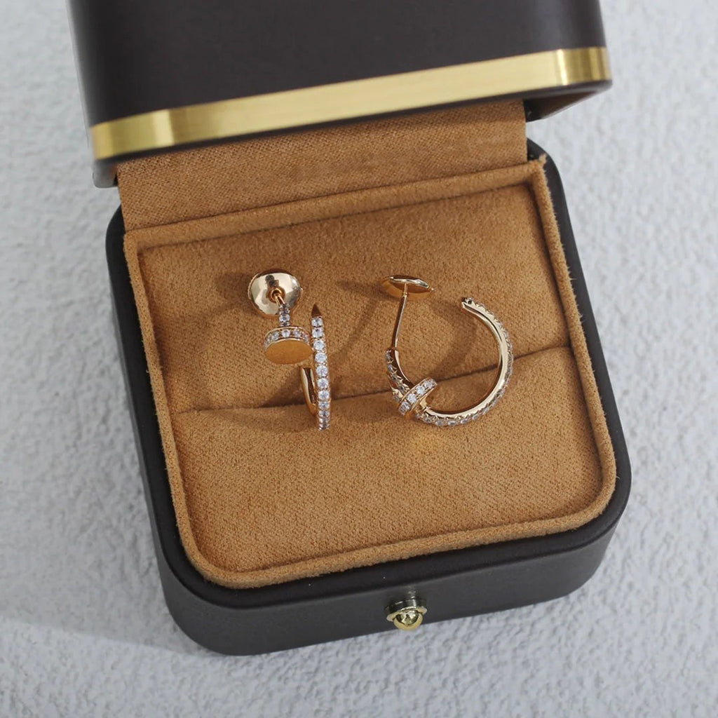 [ElanLuxe Jewelry]JUSTE FULL DIAMOND SMALL EARRINGS