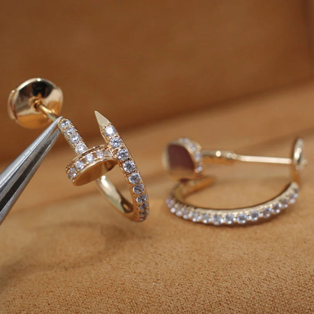 [ElanLuxe Jewelry]JUSTE FULL DIAMOND SMALL EARRINGS