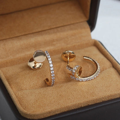 [ElanLuxe Jewelry]JUSTE FULL DIAMOND SMALL EARRINGS