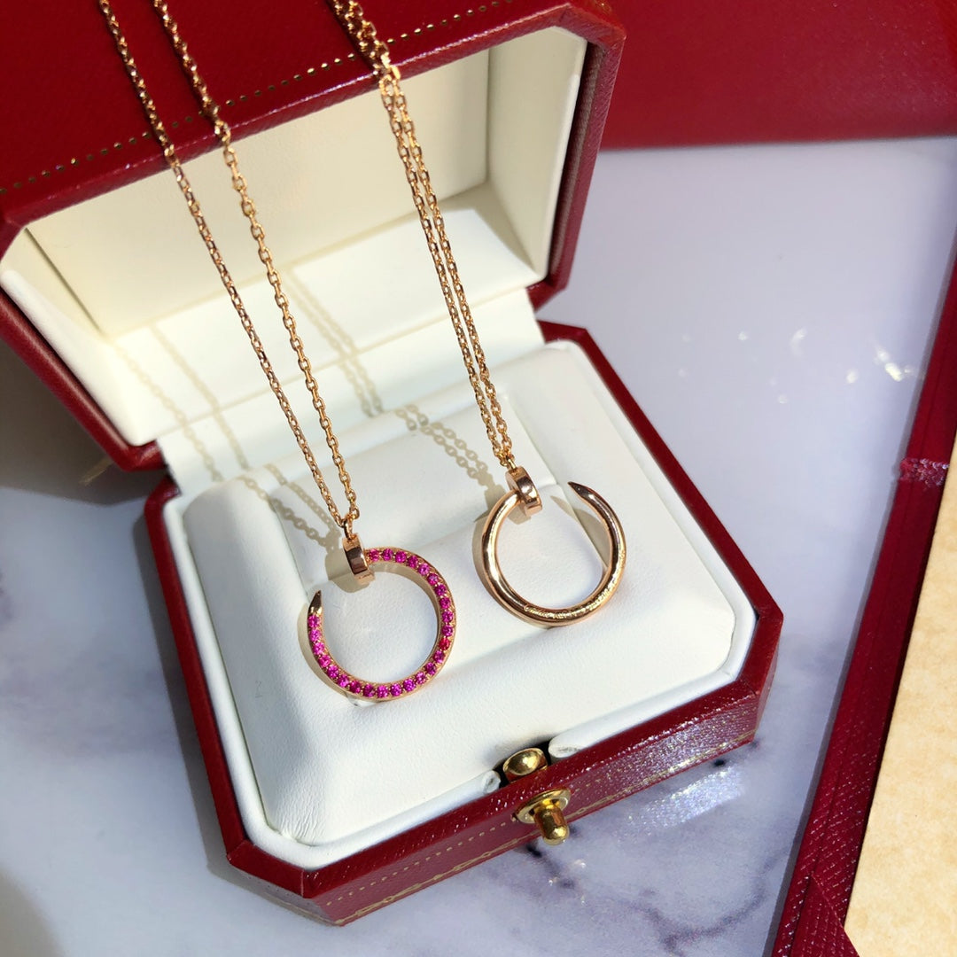 [ElanLuxe Jewelry]JUSTE NECKLACE RED FULL DIAMONDS