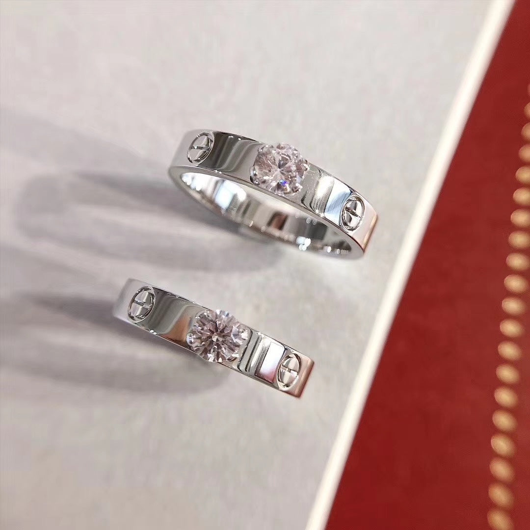 [ElanLuxe Jewelry]LOVE RING 3.6MM 1 BIG DIAMOND