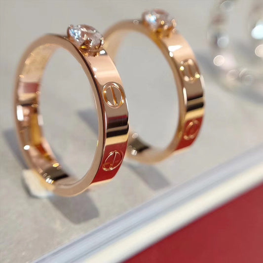 [ElanLuxe Jewelry]LOVE RING 3.6MM 1 BIG DIAMOND