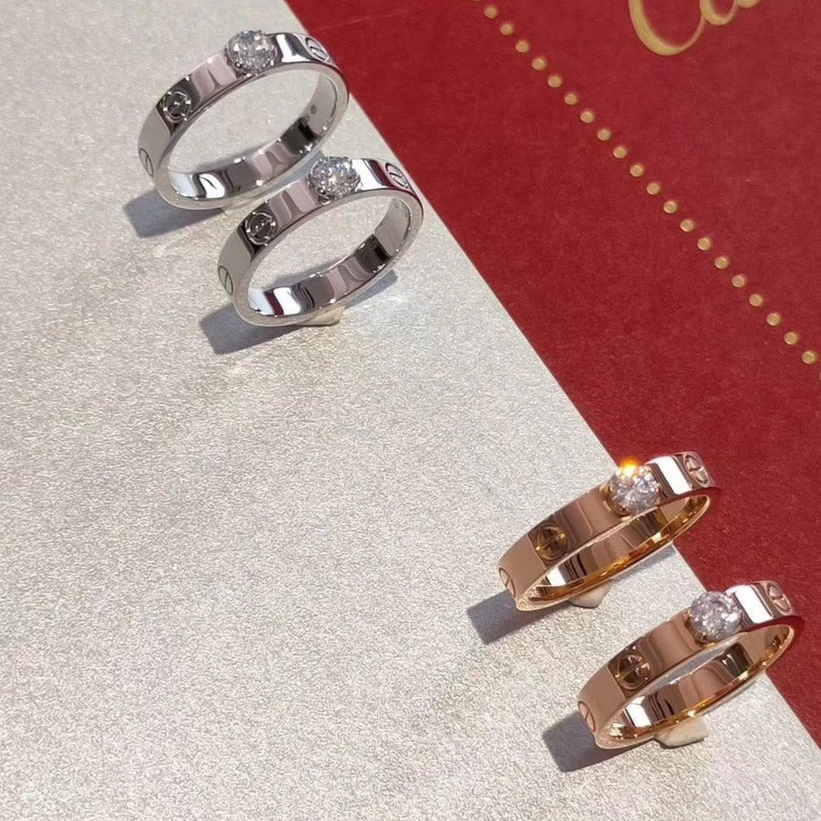 [ElanLuxe Jewelry]LOVE RING 3.6MM 1 BIG DIAMOND