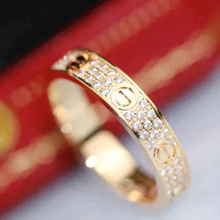 [ElanLuxe Jewelry]LOVE RING 4.0MM DIAMOND PAVED