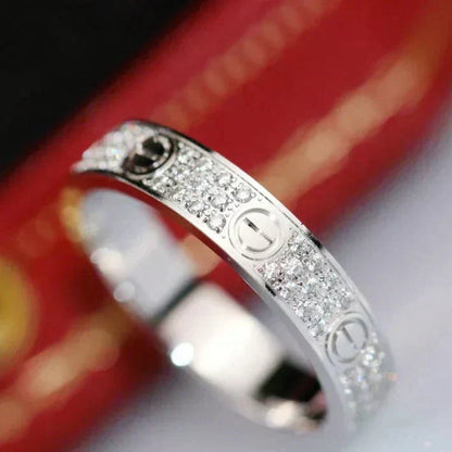 [ElanLuxe Jewelry]LOVE RING 4.0MM DIAMOND PAVED