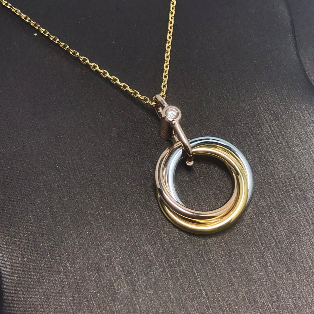 [ElanLuxe Jewelry]TRINITY  NECKLACE 1 DIAMOND