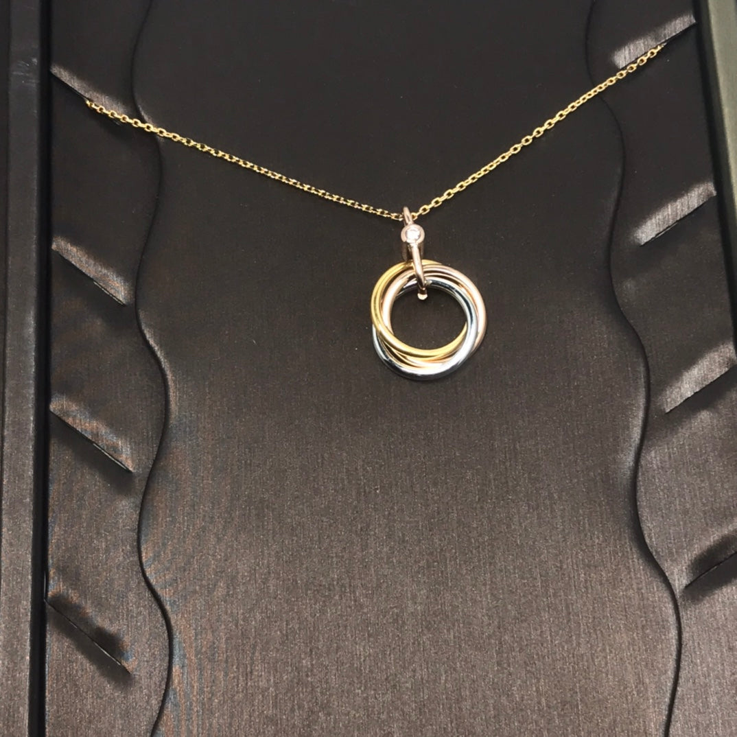 [ElanLuxe Jewelry]TRINITY  NECKLACE 1 DIAMOND