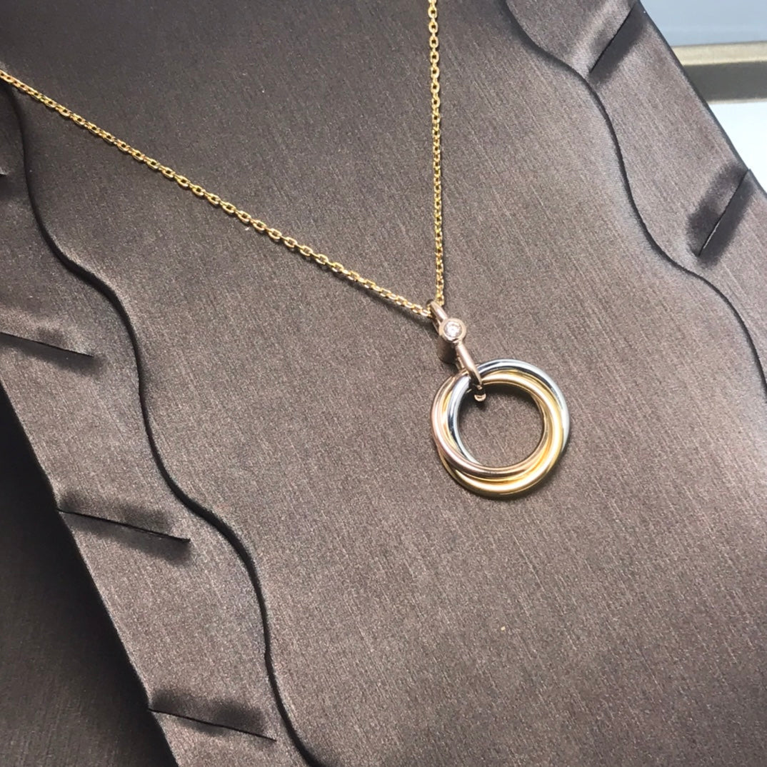 [ElanLuxe Jewelry]TRINITY  NECKLACE 1 DIAMOND