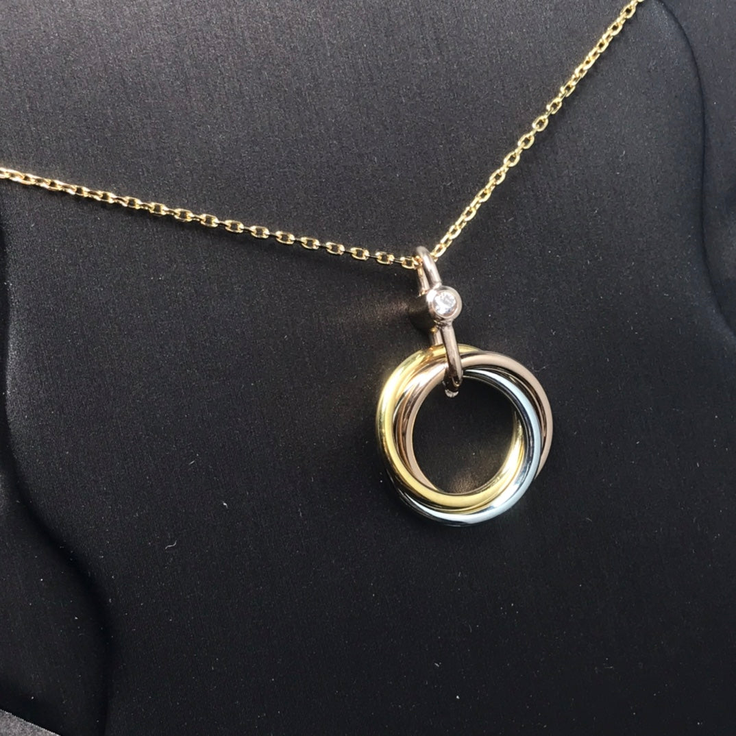 [ElanLuxe Jewelry]TRINITY  NECKLACE 1 DIAMOND