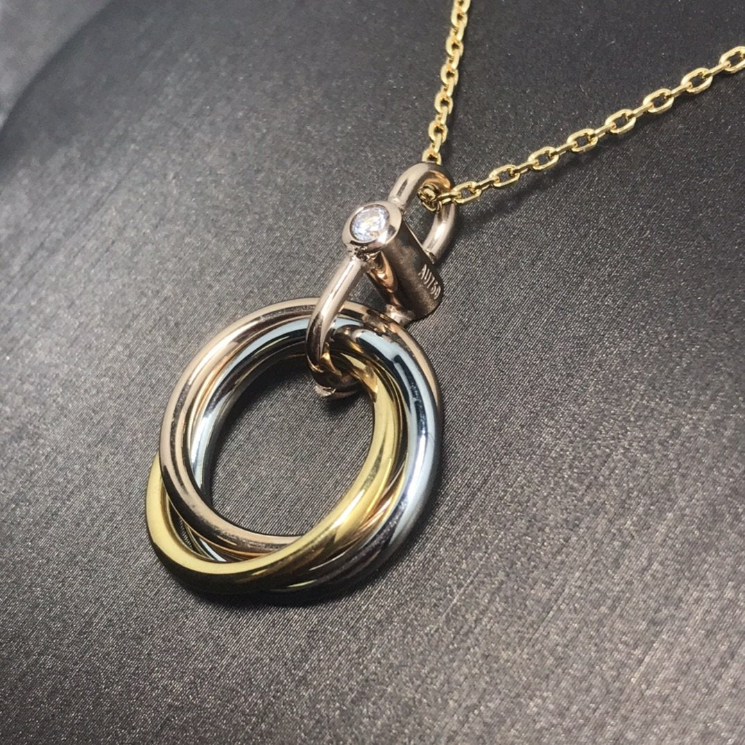 [ElanLuxe Jewelry]TRINITY  NECKLACE 1 DIAMOND