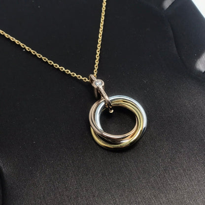 [ElanLuxe Jewelry]TRINITY  NECKLACE 1 DIAMOND