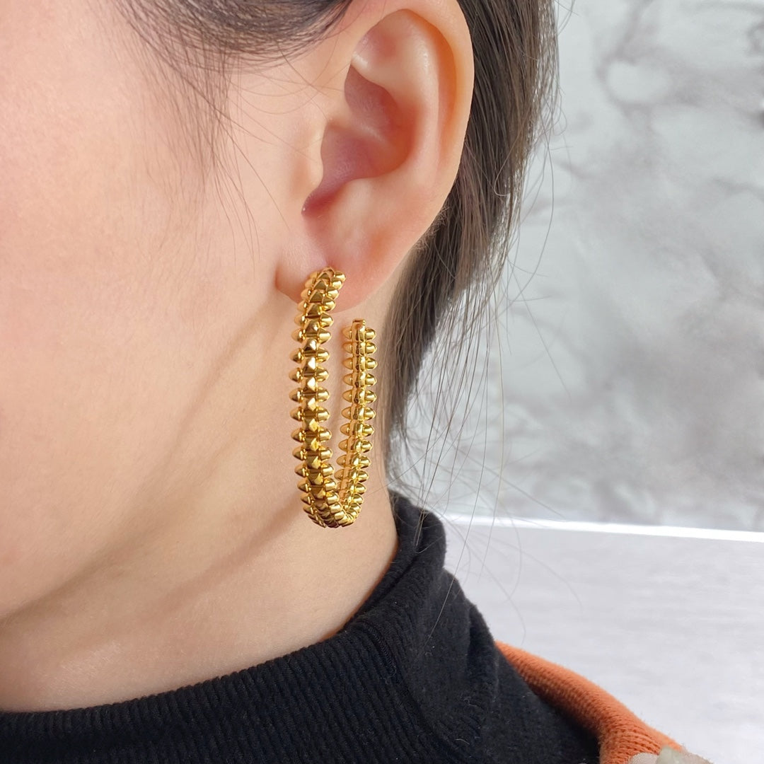 [ElanLuxe Jewelry]CLASH HOOP LARGE EARRINGS