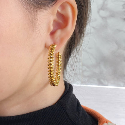 [ElanLuxe Jewelry]CLASH HOOP LARGE EARRINGS