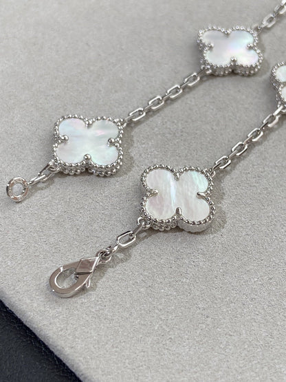 [ElanLuxe Jewelry]CLOVER SILVER MOP 5 MOTIF BRACELET
