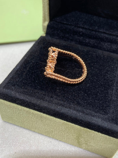 [ElanLuxe Jewelry]CLOVER RIVERSIBLE PINK GOLD RING