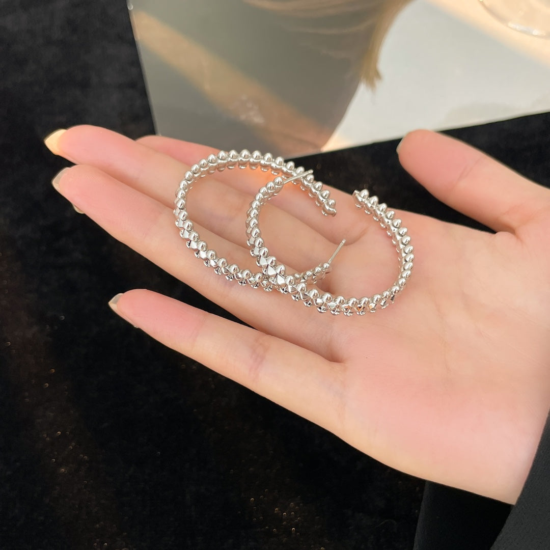 [ElanLuxe Jewelry]CLASH HOOP LARGE EARRINGS