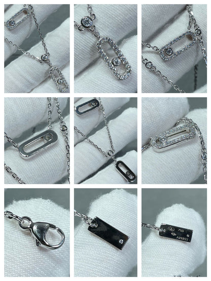 [ElanLuxe Jewelry]MOVE 2 ROW DIAMOND NECKLACE