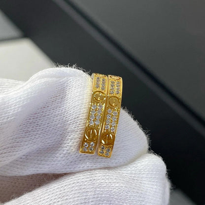 [ElanLuxe Jewelry]LOVE EARRINGS 3.6MM DIAMOND PAVED