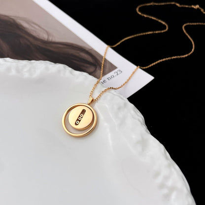[ElanLuxe Jewelry]LUCKY MOVE MOP PINK GOLD NECKLACE