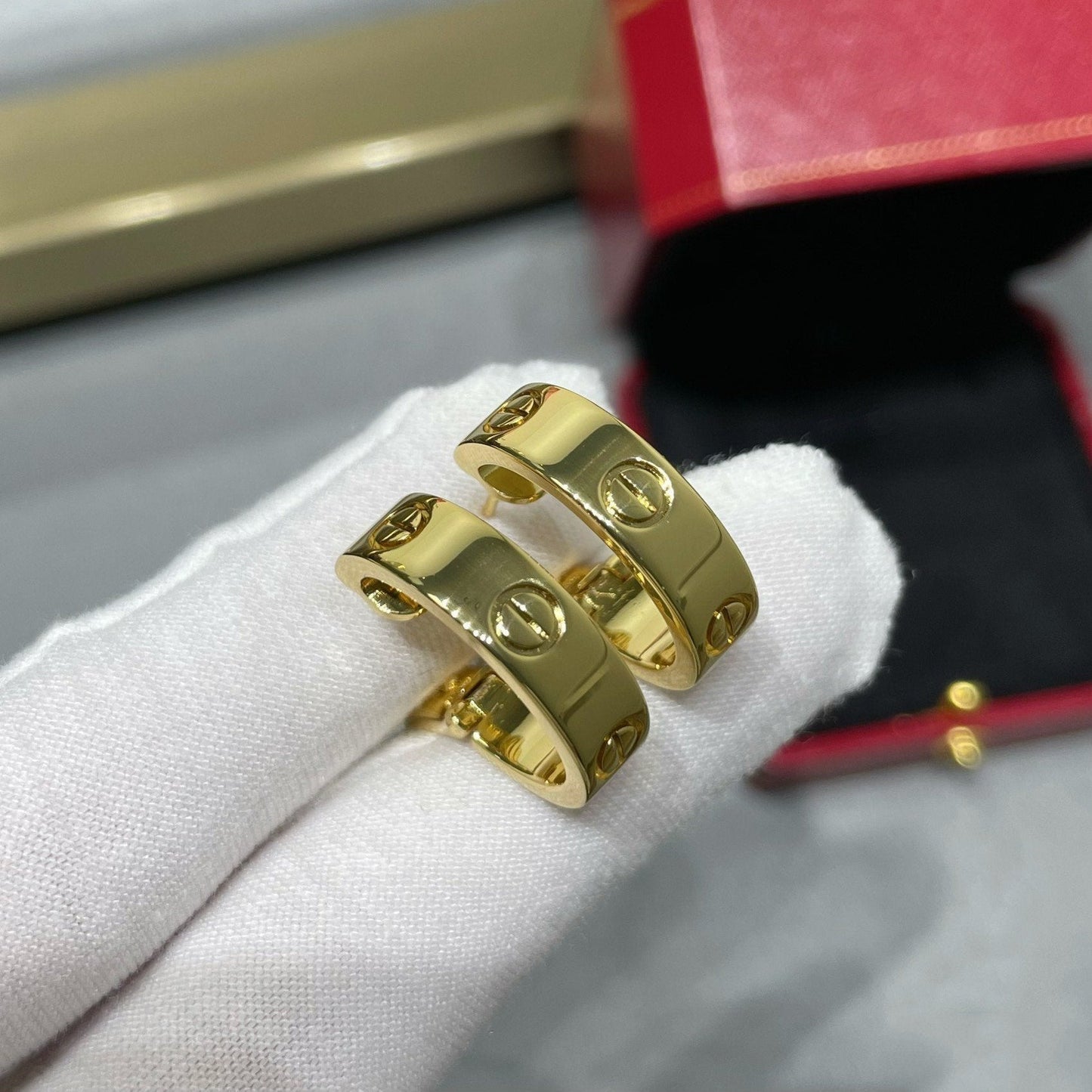 [ElanLuxe Jewelry]LOVE 5.5MM EARRINGS
