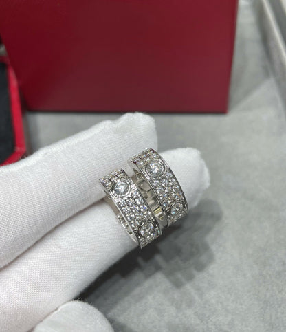 [ElanLuxe Jewelry]LOVE 5.5MM DIAMOND PAVED EARRINGS