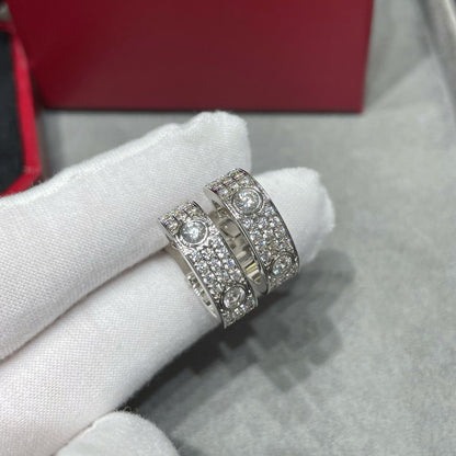 [ElanLuxe Jewelry]LOVE 5.5MM DIAMOND PAVED EARRINGS