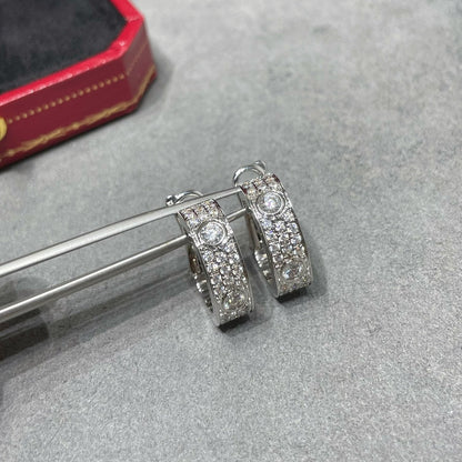 [ElanLuxe Jewelry]LOVE 5.5MM DIAMOND PAVED EARRINGS