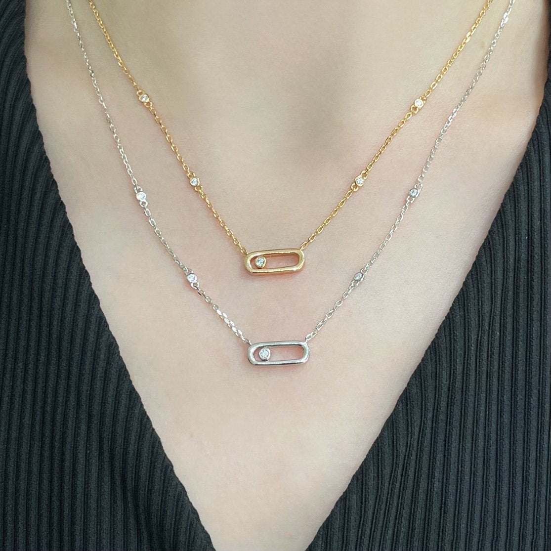[ElanLuxe Jewelry]MOVE UNO DIAMOND NECKLACE