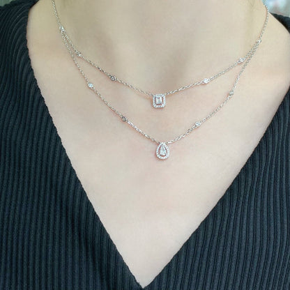 [ElanLuxe Jewelry]MY TWIN 2 ROW DIAMOND NECKLACE