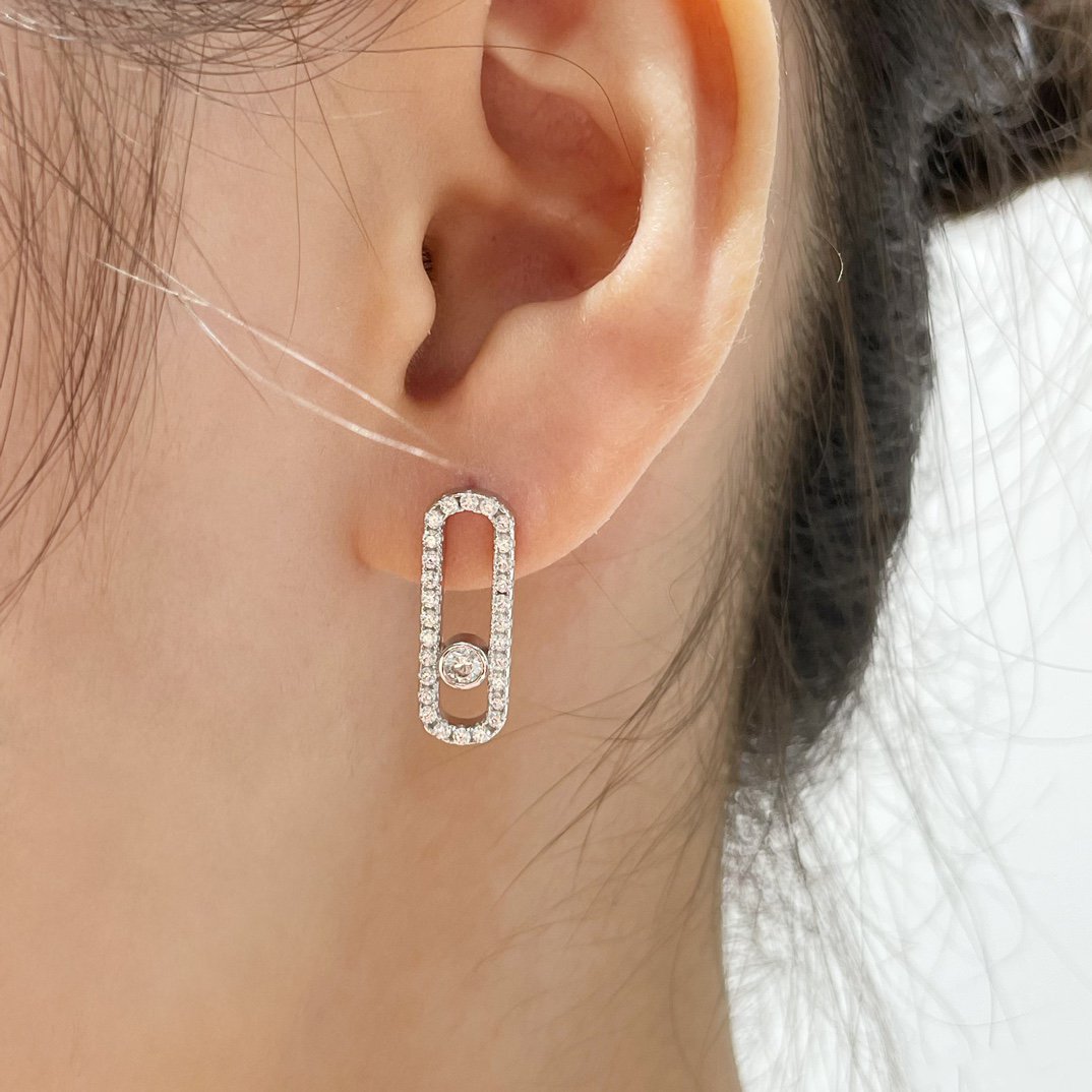 [ElanLuxe Jewelry]MOVE UNO STUD DIAMOND PAVED EARRINGS
