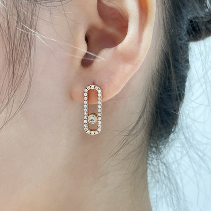 [ElanLuxe Jewelry]MOVE UNO STUD DIAMOND PAVED EARRINGS