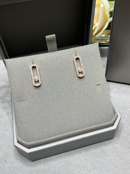 [ElanLuxe Jewelry]MOVE UNO STUD DIAMOND PAVED EARRINGS